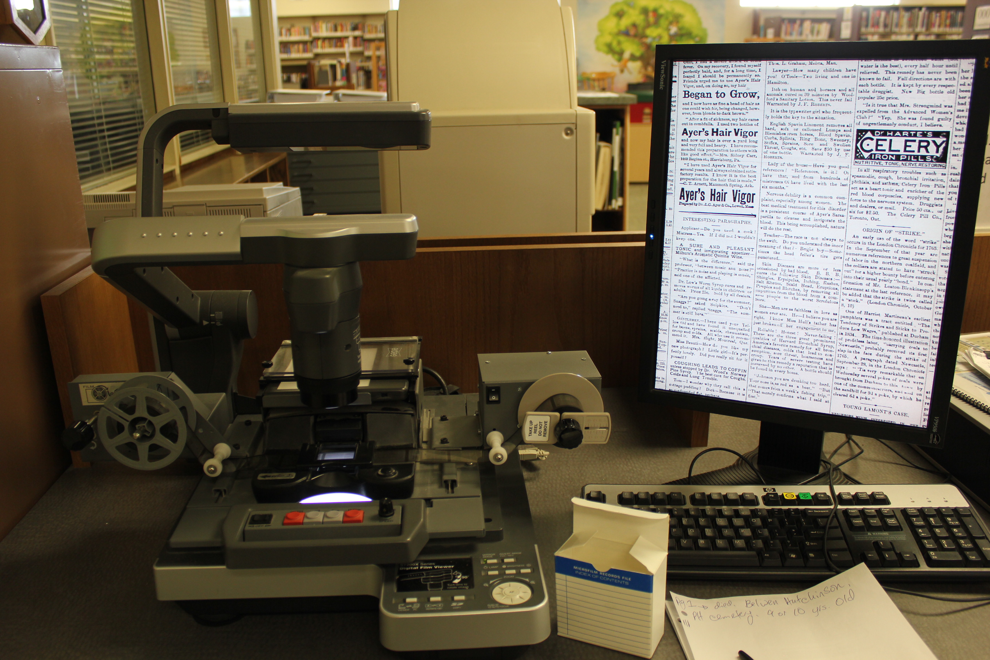 A microfilm reader
